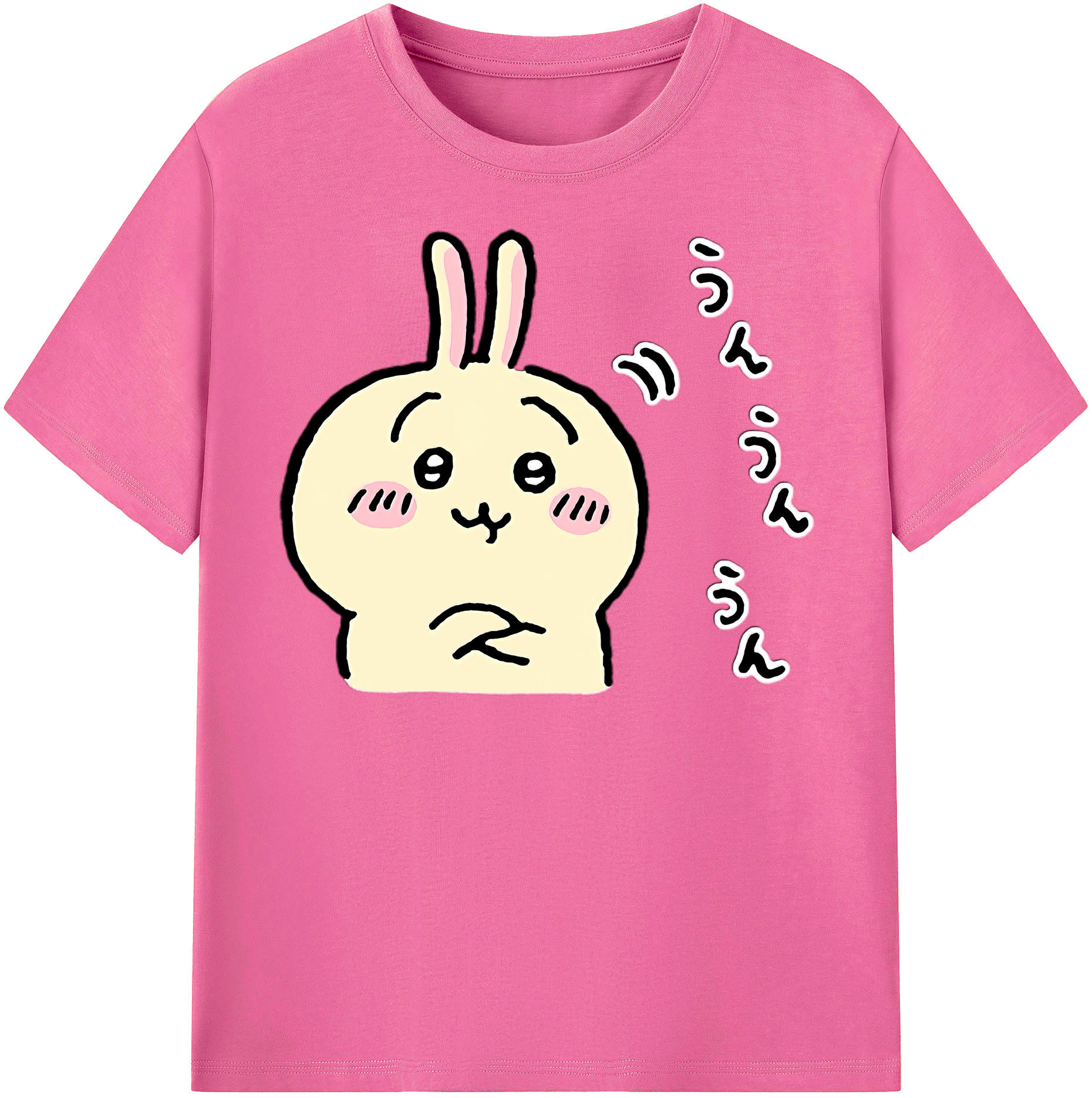 （画像用） ちいかわ うさぎ Chii-kawa usagi レディースカジュアルプリントTシャツ（綿100％）
